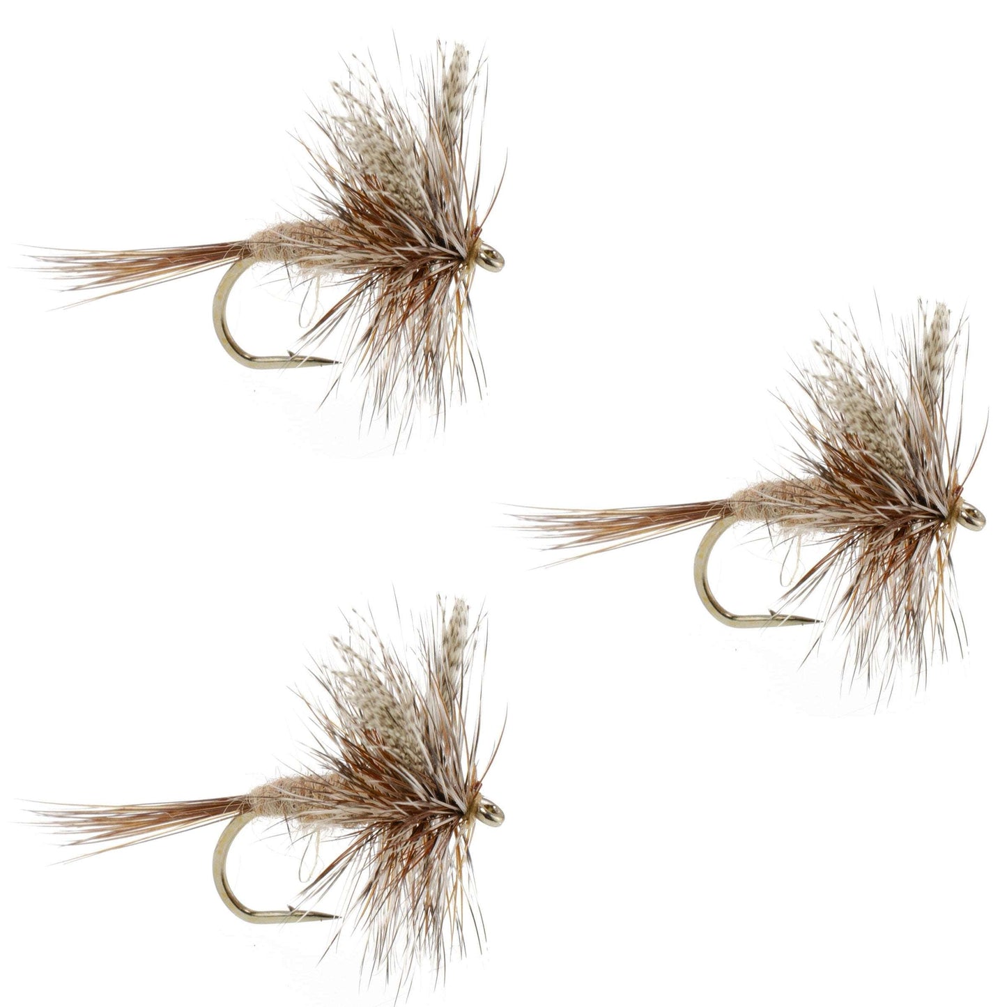 3-Pack Classic March Brown Dry Flies - Size 12 - Korvel