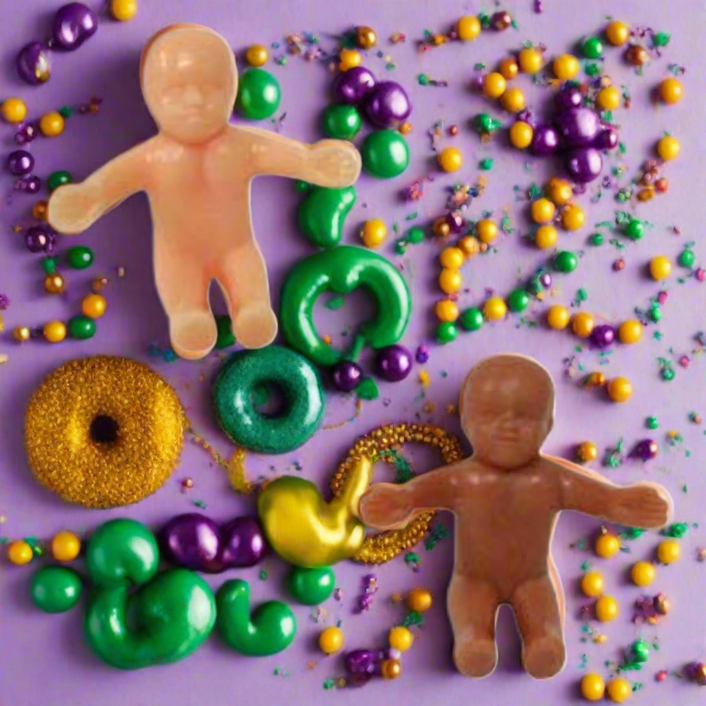 Mardi Gras King Cake Babies, 1-1/4", Choose Skin-tone and Count - Korvel