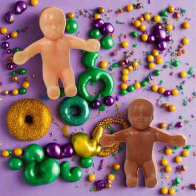 Mardi Gras King Cake Babies, 1-1/4", Choose Skin-tone and Count - Korvel