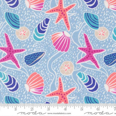 Tissu en coton Marlin Reef Sea Shells - 44"/45" par yard