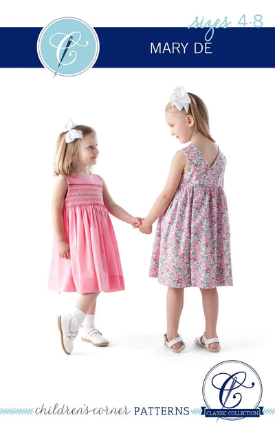 Patrón de vestido Mary De para edades de 4 a 8 años