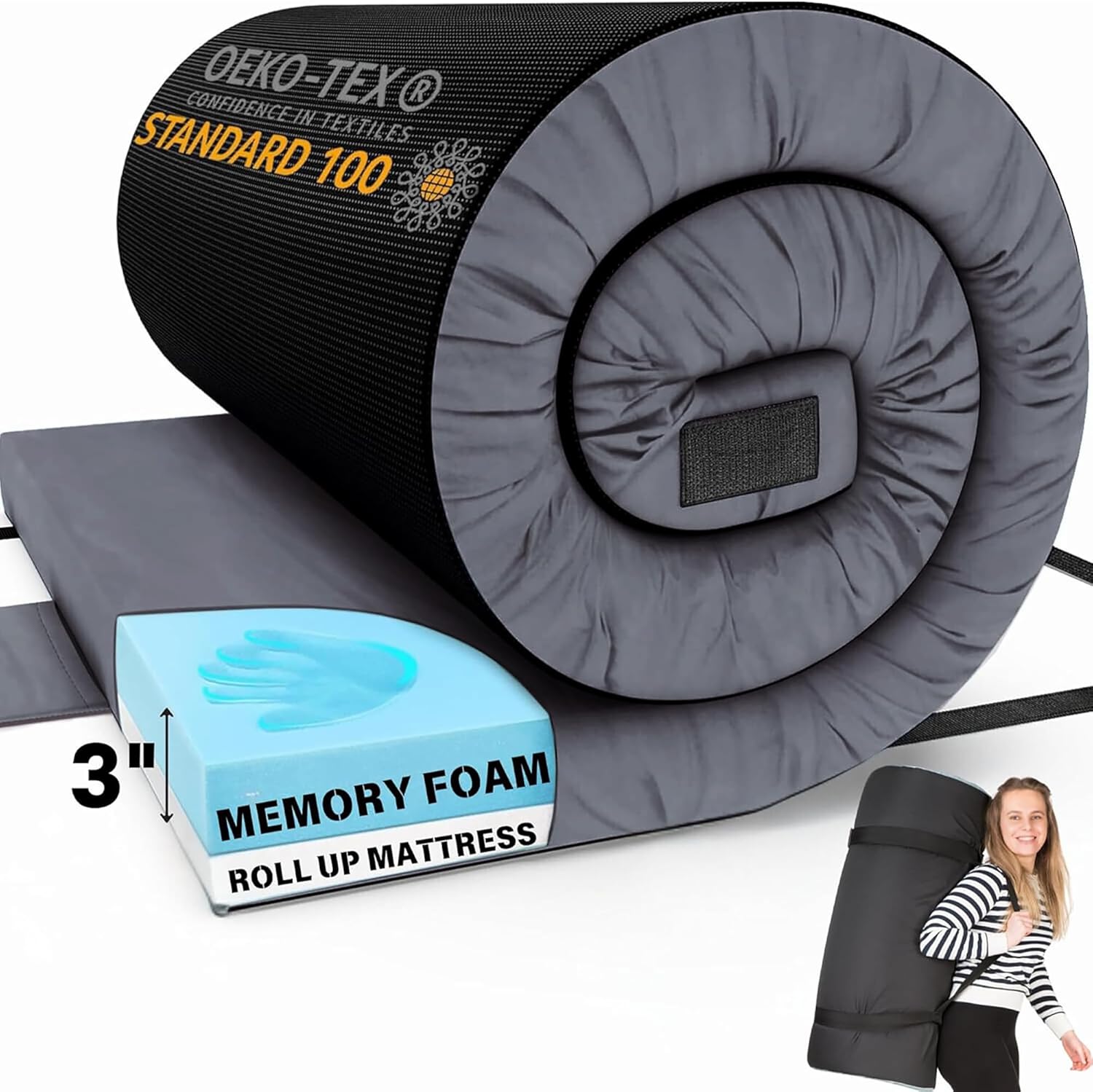 Hazli Ultra Comfort Air-Cell Memory Foam Camping Mattress - Korvel