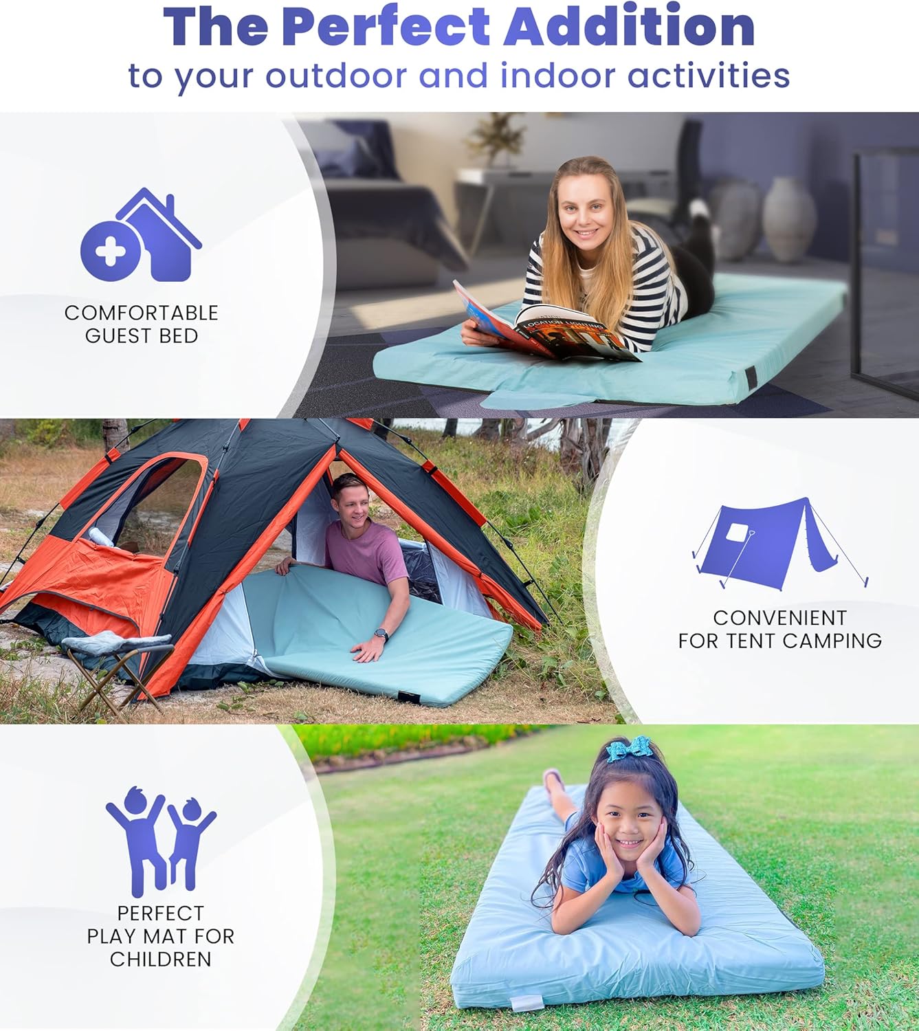 Hazli Ultra Comfort Air-Cell Memory Foam Camping Mattress - Korvel
