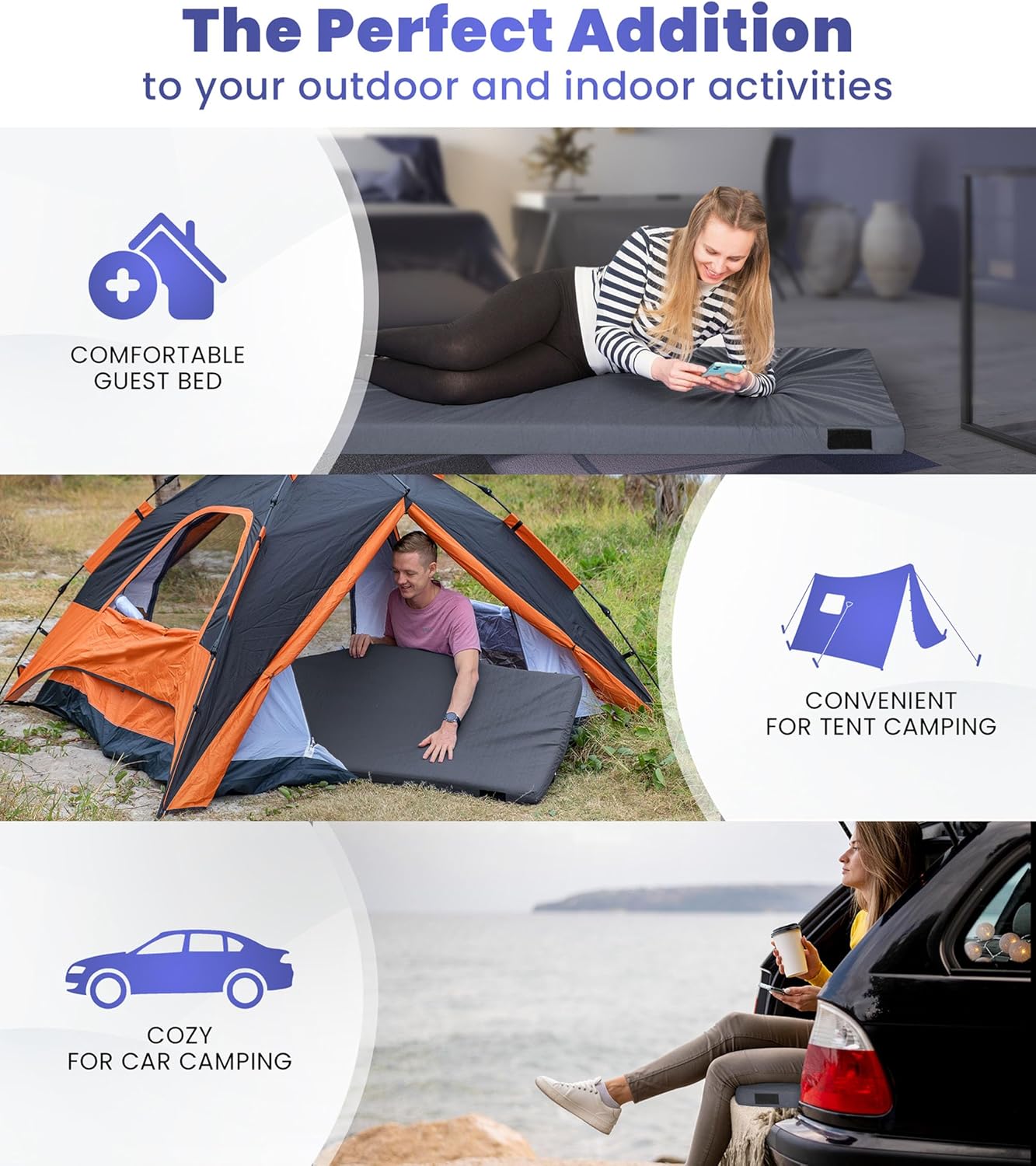Hazli Ultra Comfort Air-Cell Memory Foam Camping Mattress - Korvel