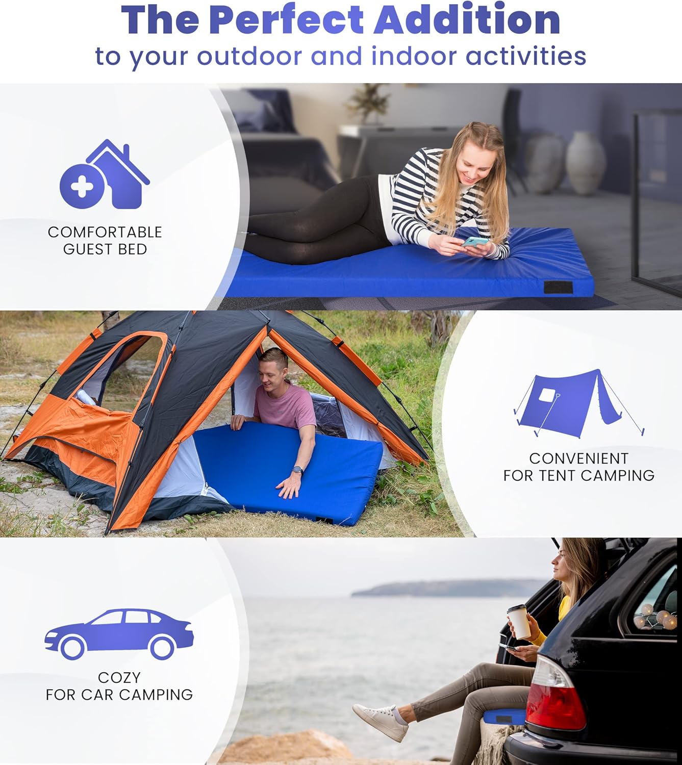 Hazli Ultra Comfort Air-Cell Memory Foam Camping Mattress - Korvel