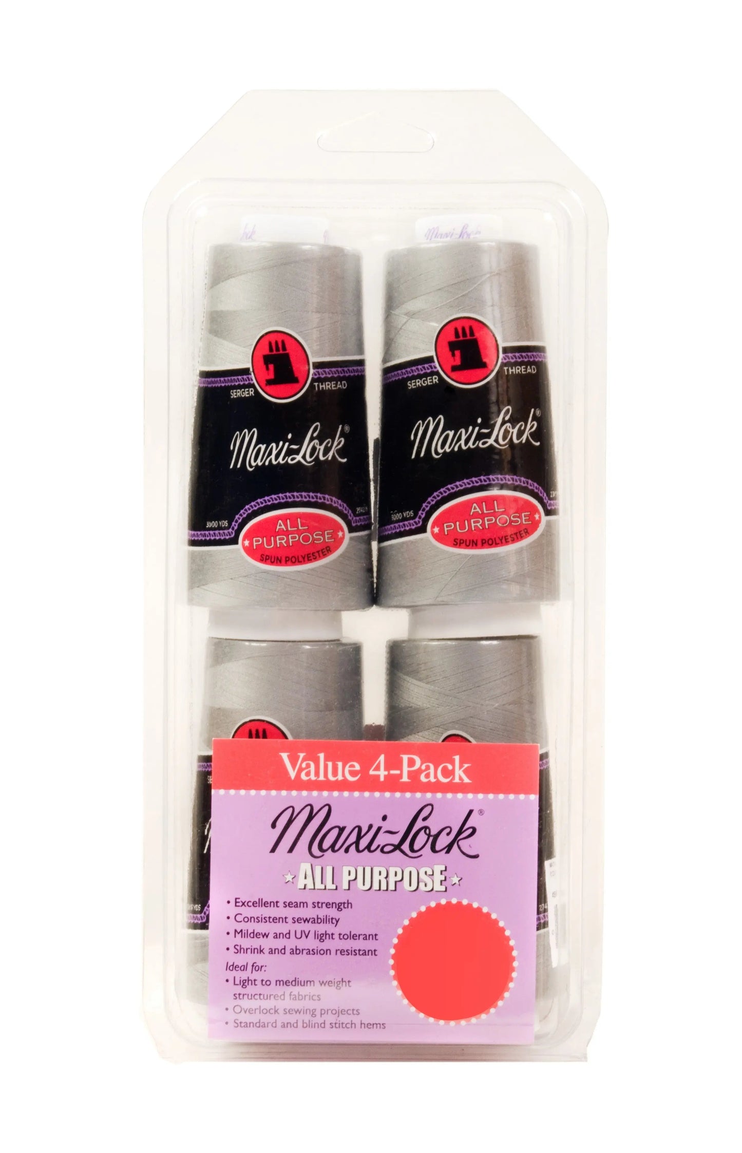 Ensemble de fils polyvalents Maxi-Lock - 4 pièces Gris clair