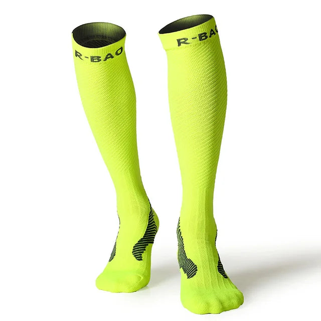 Men/Women Leg Support Stretch Sport Socks Compression Knee High Socks High-quality Runing Marathon Cycling Sock - Korvel