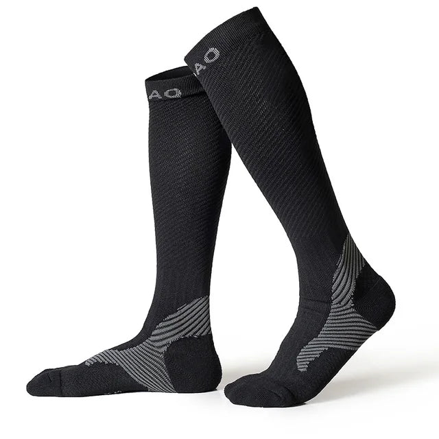 Men/Women Leg Support Stretch Sport Socks Compression Knee High Socks High-quality Runing Marathon Cycling Sock - Korvel