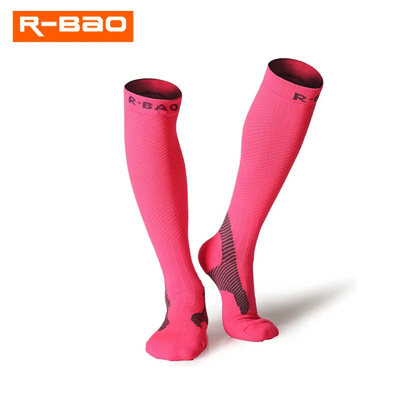 Men/Women Leg Support Stretch Sport Socks Compression Knee High Socks High-quality Runing Marathon Cycling Sock - Korvel