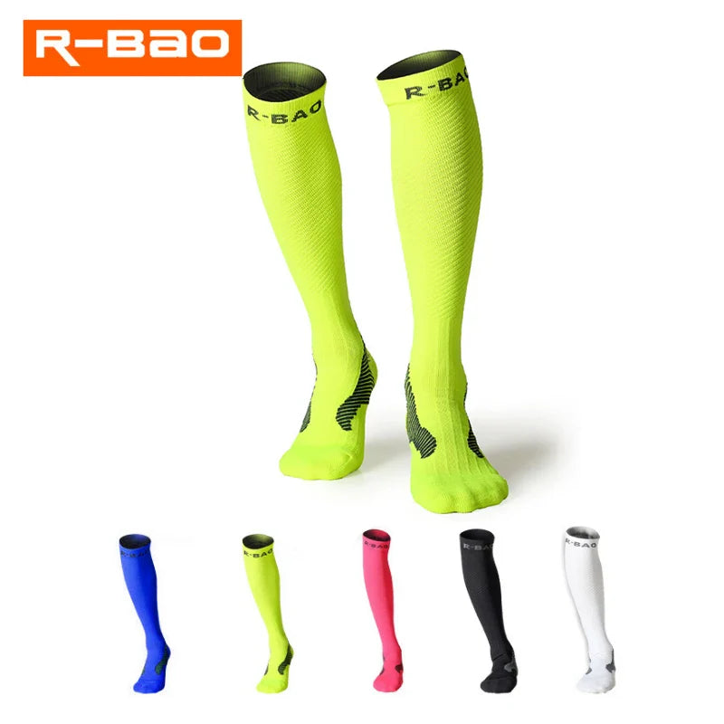 Men/Women Leg Support Stretch Sport Socks Compression Knee High Socks High-quality Runing Marathon Cycling Sock - Korvel