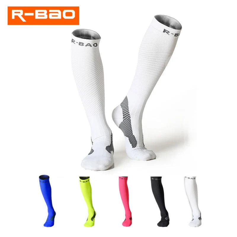 Men/Women Leg Support Stretch Sport Socks Compression Knee High Socks High-quality Runing Marathon Cycling Sock - Korvel