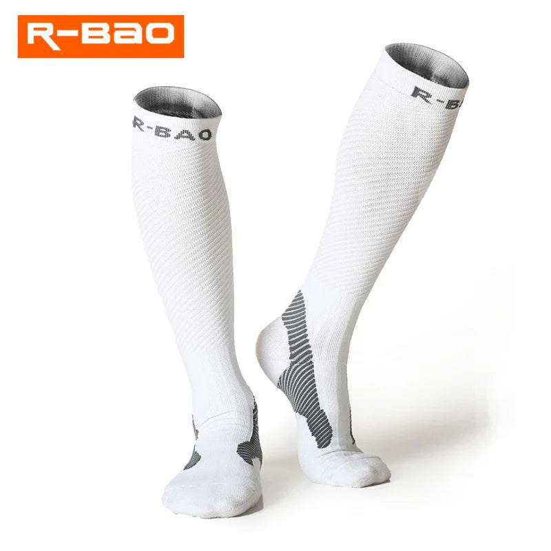 Men/Women Leg Support Stretch Sport Socks Compression Knee High Socks High-quality Runing Marathon Cycling Sock - Korvel