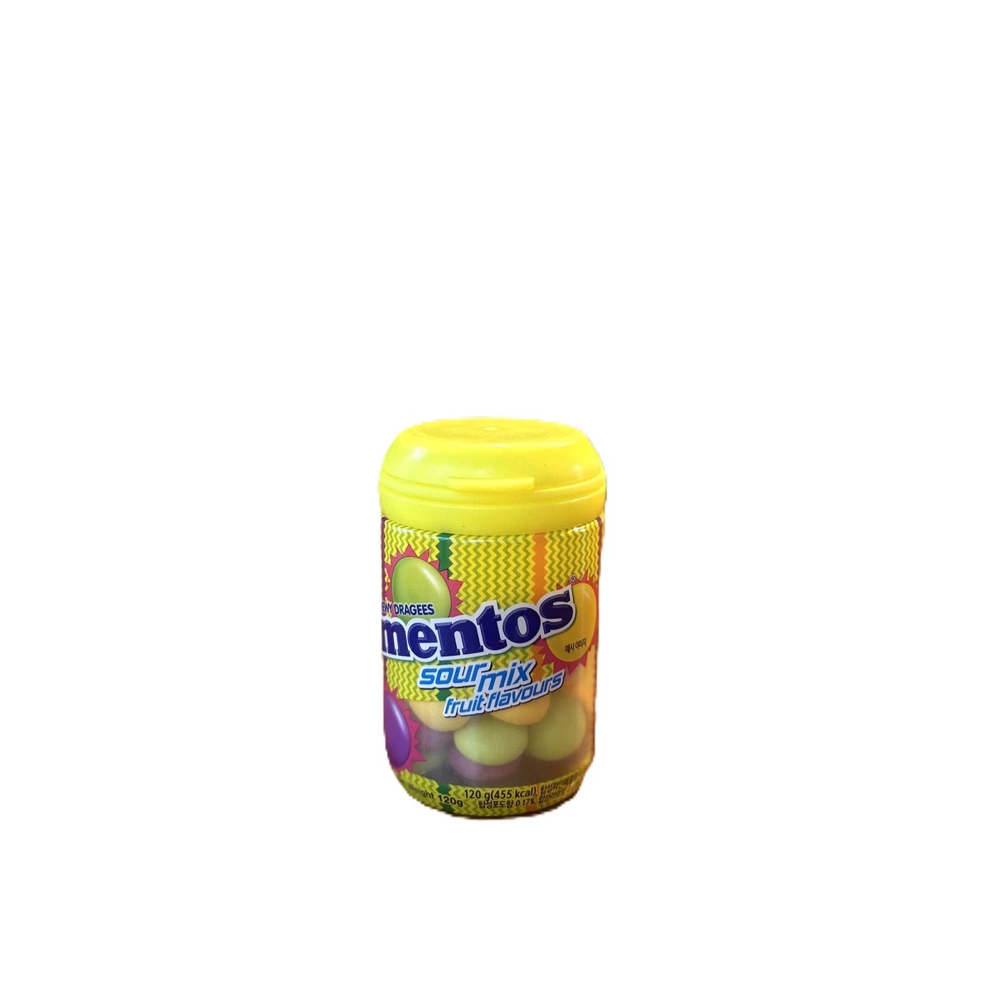 Mentos Sabor Mezcla de Frutas Ácidas – Botella de Caramelos Masticables 120g