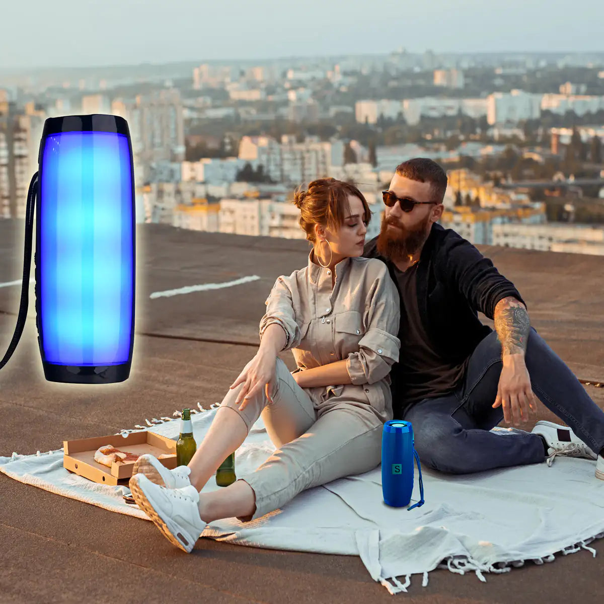 Haut-parleurs Bluetooth LED arc-en-ciel vibrants