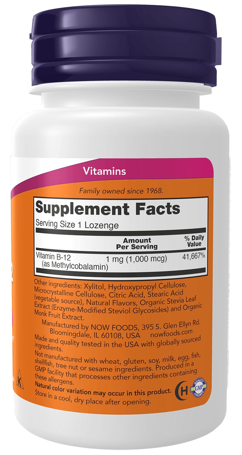 Pastillas Veganas de Metril B-12 Premium 1,000mcg