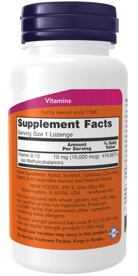 Methyl B-12 Extra Strength 10,000mcg Vegan Lozenges