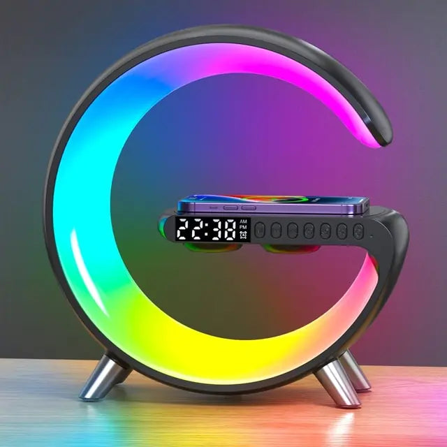 Wireless Charger Alarm Clock with Speaker and RGB Light