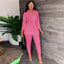 Ensemble de Chemise à Lacets en V et Pantalons Serrés