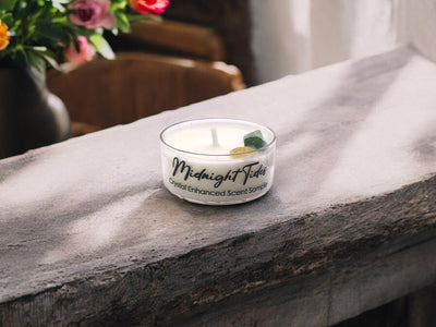 Midnight Tides Crystal Candle - Premium Coconut-Soy Wax Tea Light