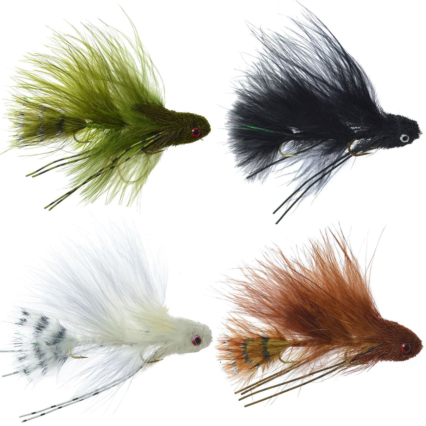Ultimate Mini Sex Dungeon Streamer Set - 4 Vibrant Colors - Size 6 - Premium Articulated Flies for Trout, Bass, Steelhead, and Salmon - Korvel