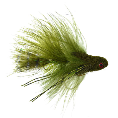Mini Sex Dungeon Streamer Olive - Size 6 - Premium Articulated Fishing Flies (3 Pack) - Korvel