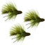 Mini Sex Dungeon Streamer Olive - Size 6 - Premium Articulated Fishing Flies (3 Pack) - Korvel