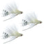 3 Pack White Mini Sex Dungeon Streamers - Size 6 for Trout, Bass, Steelhead & Salmon Fishing - Korvel