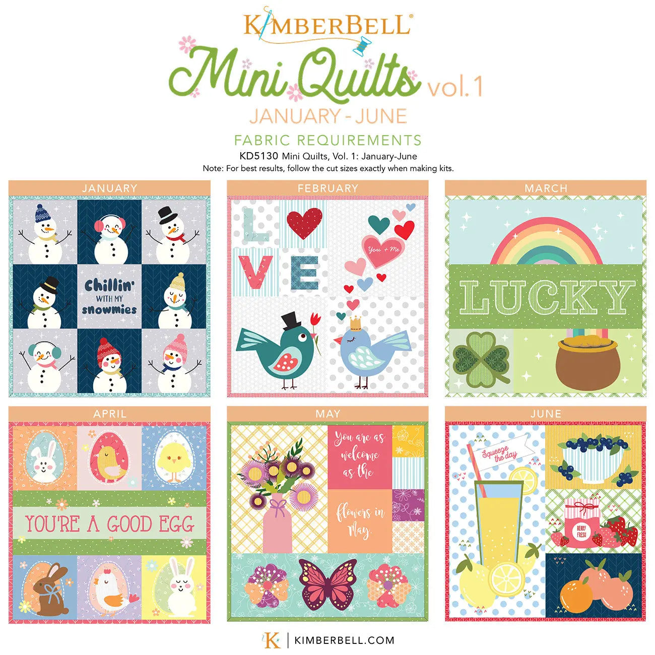 Mini Quilts Volumen 1: Enero - Junio