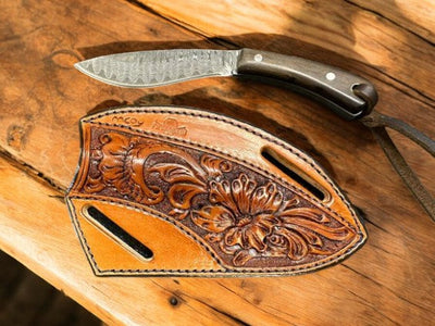 Compact Damascus Steel Mini Kukri with Walnut Handle - Korvel