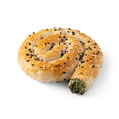 Börek de Moda Mom: mini pastel espiral con espinacas y queso, 150 g cada uno, 60 piezas