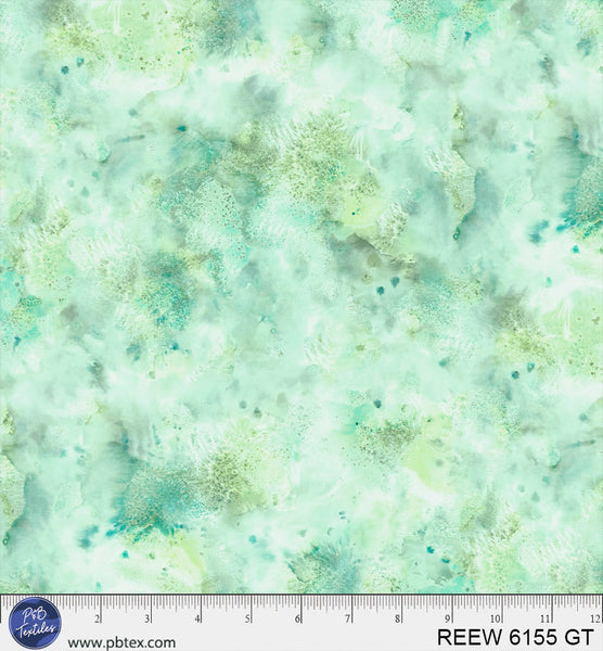 Mint Green Underwater Reef Cotton Wideback Fabric - 108" Per Yard