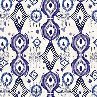 Mirrors White/Blue Affinity Cotton Fabric 44"/45" Per Yard