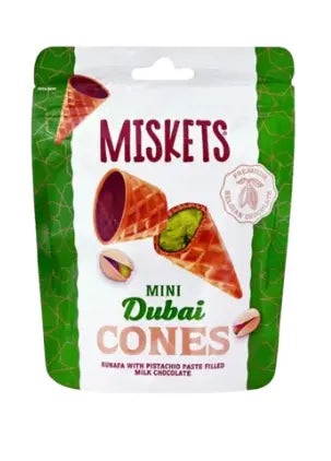 Miskets Mini Dubai Chocolate Cones – Pistachio Kunafa Filled