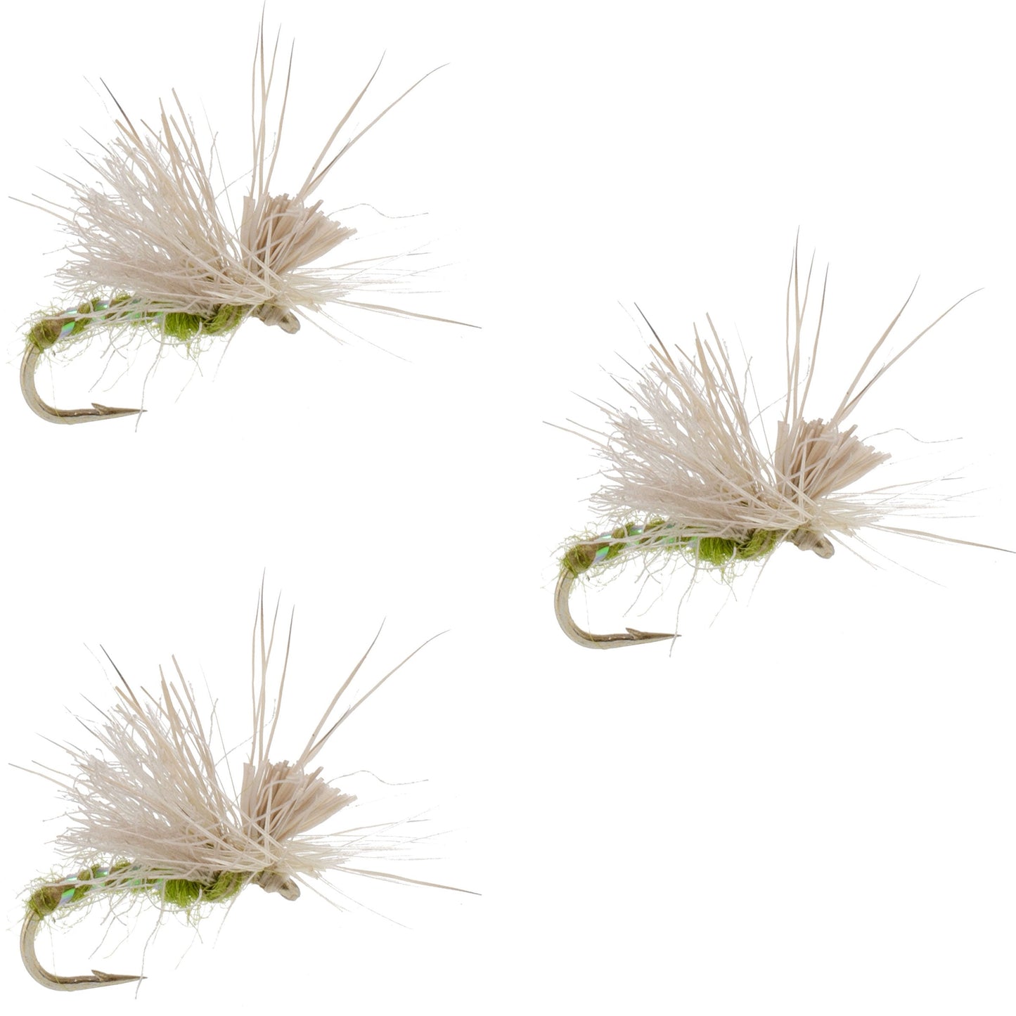 3 Pack Olive Missing Link Caddis or Mayfly Flies - Size 16