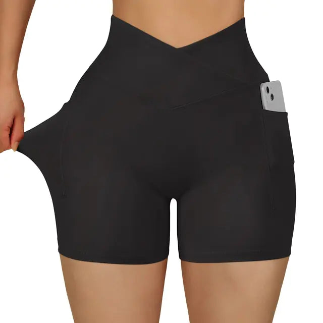 Shorts de Yoga Sin Costuras de Cintura Alta para Mujeres
