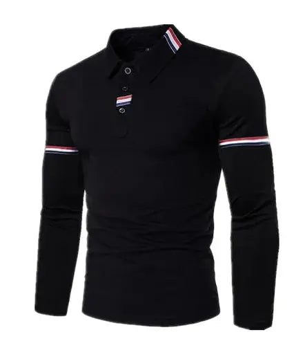 Camisa Polo de Manga Larga Casual para Hombre