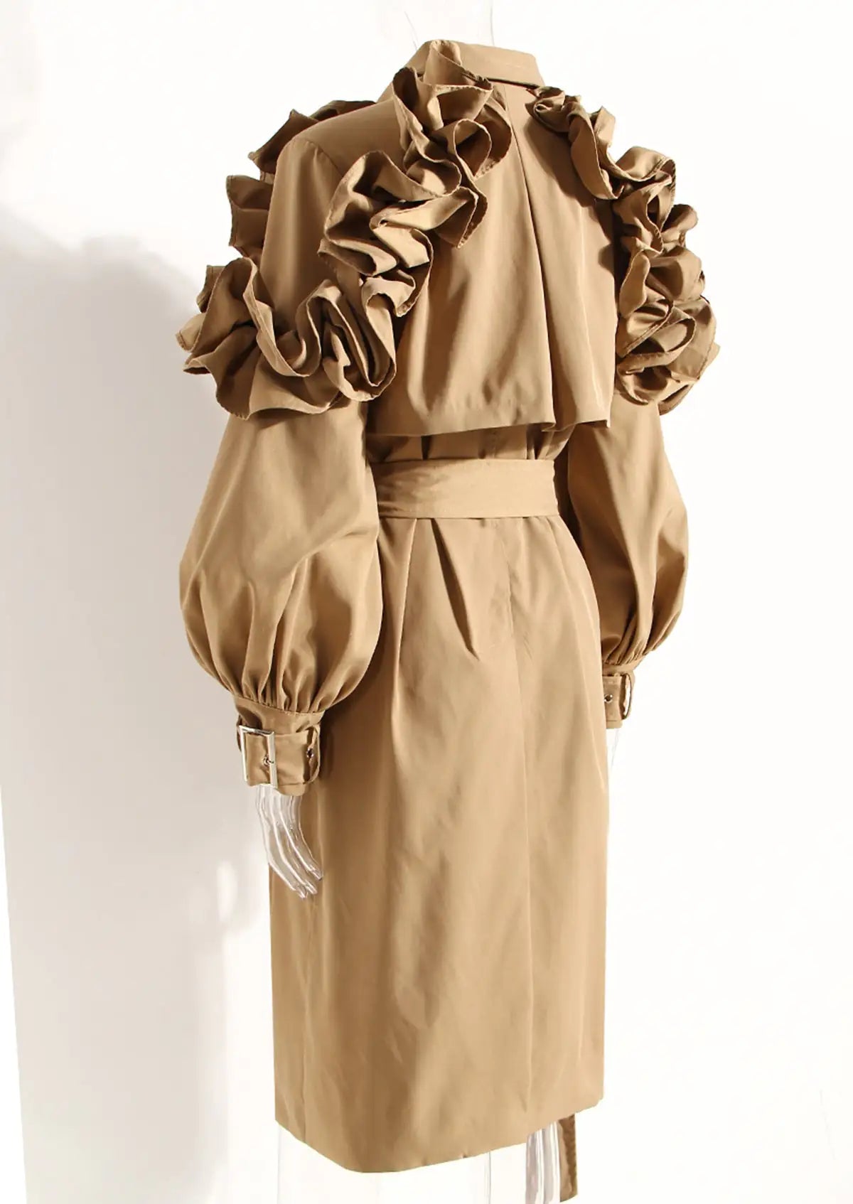 Manteau Trench à Volants
