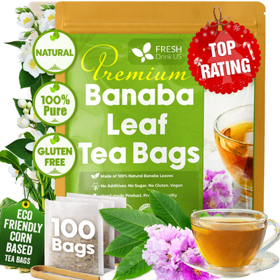 Premium Natural Banaba Leaf Tea Bags - 100% Pure Dried Leaves