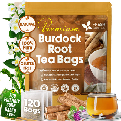 100% Natural Burdock Root Tea Bags - Vegan & Caffeine-Free