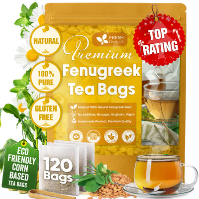 Premium Fenugreek Tea Bags - Caffeine-Free & Vegan (30 Bags)