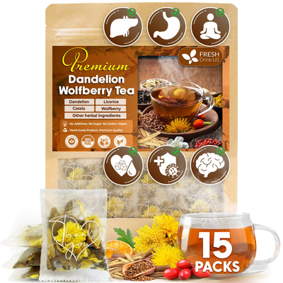 Dandelion Wolfberry Tea, 7 Herbal Ingredients - Korvel