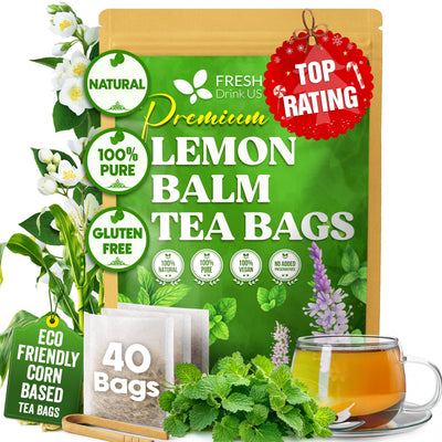 Premium Lemon Balm Leaf Tea Bags - 100% Natural & Pure