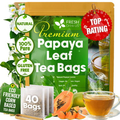 Premium Papaya Leaf Tea Bags - Natural, Vegan, Caffeine-Free