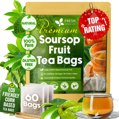 Premium Soursop Graviola Fruit Tea Bags - 100% Natural & Handmade