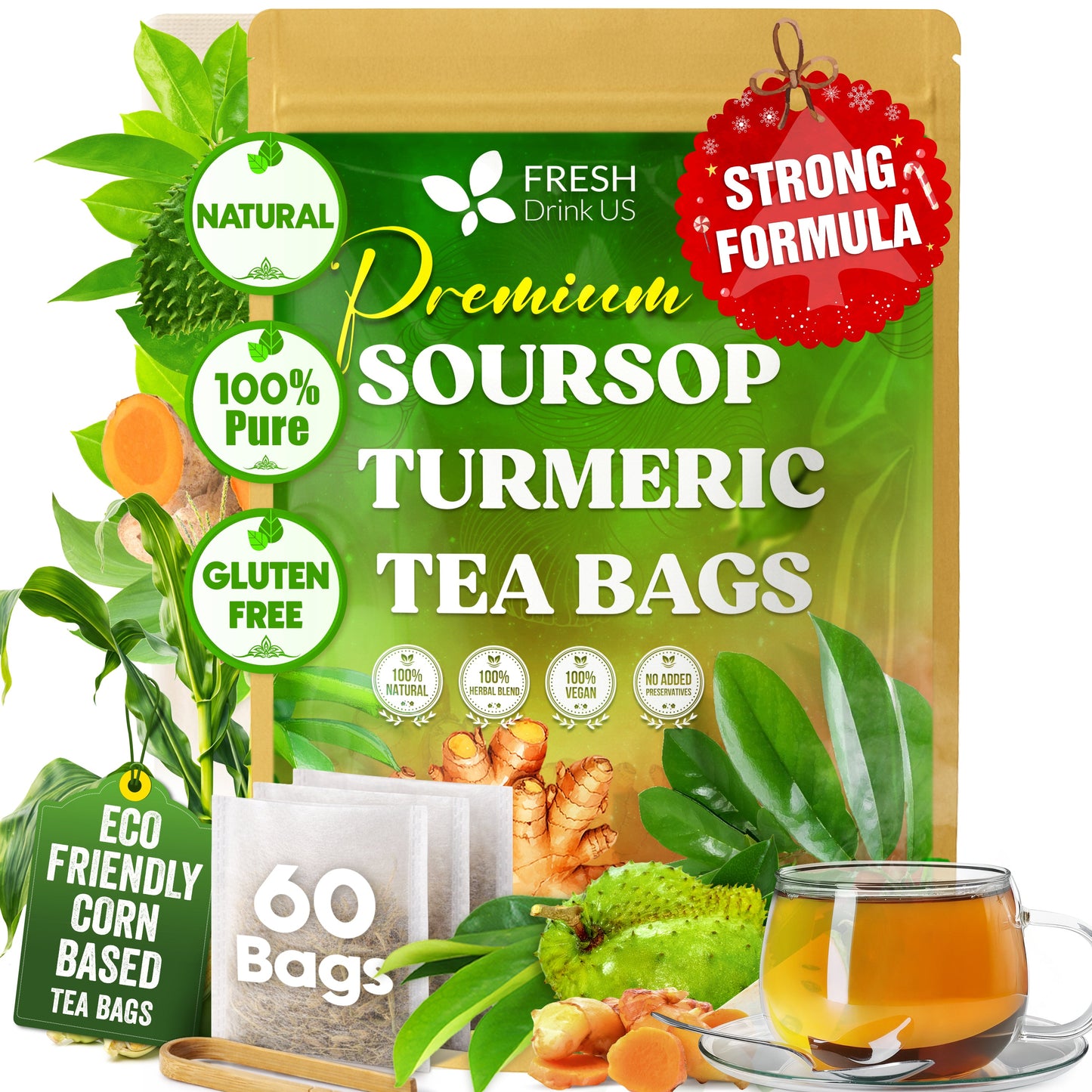 Premium Soursop Turmeric Tea Bags