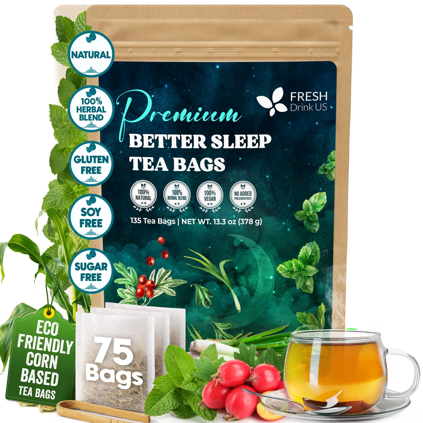 Mezcla de Té Herbal Premium para Dormir - Sin Cafeína a Granel