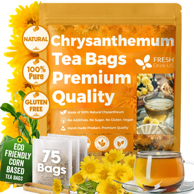 Organic Chrysanthemum Herbal Tea Bags - Caffeine-Free & Vegan