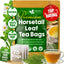 Bolsitas de té premium de hojas de cola de caballo, 100 % natural y puro. Sin azúcar, cafeína ni gluten. Vegano. 