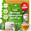 Bolsitas de té de Tulsi, Moringa y Limoncillo de primera calidad, 100 % natural y puro a partir de hojas de albahaca sagrada de Tulsi, moringa y limoncillo. 
