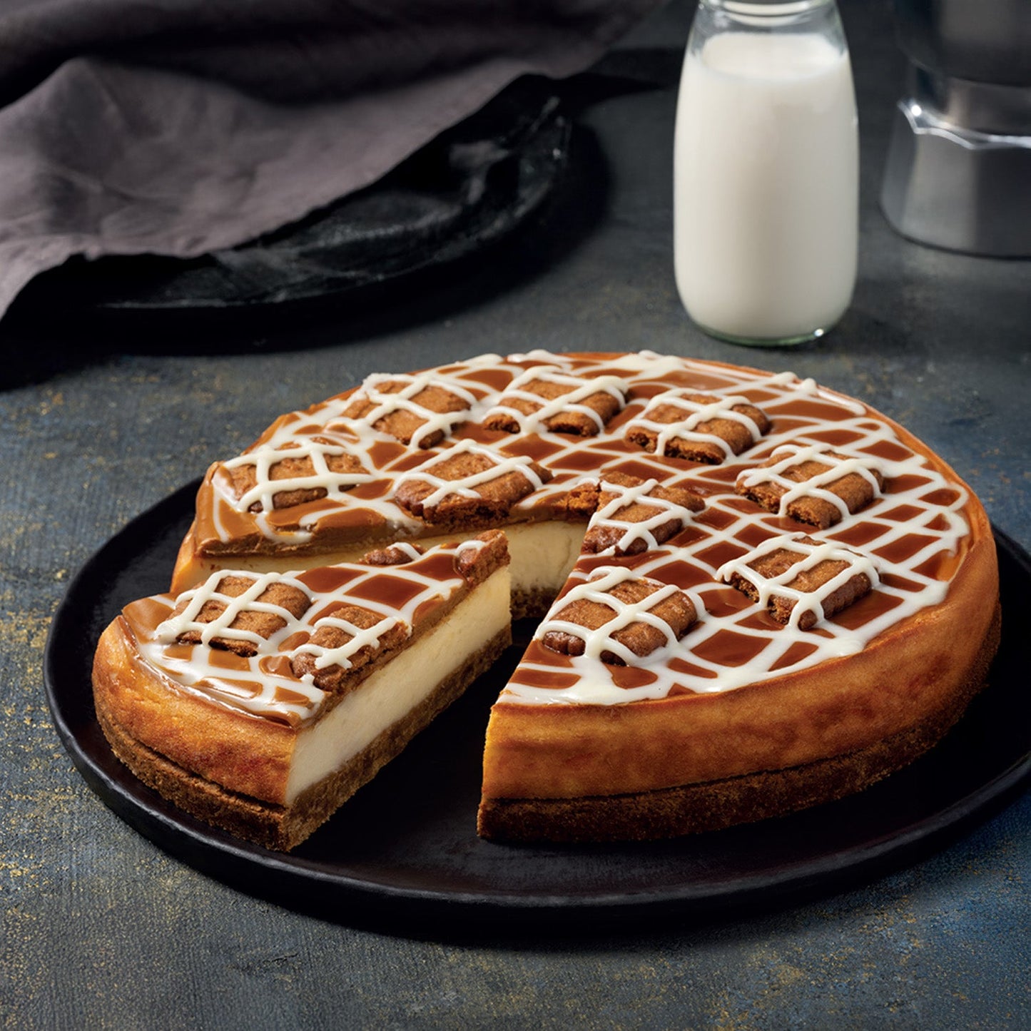 Tarta de queso Moda Lotus – 23 cm precortada, 12 piezas x 110 g (1320 g)